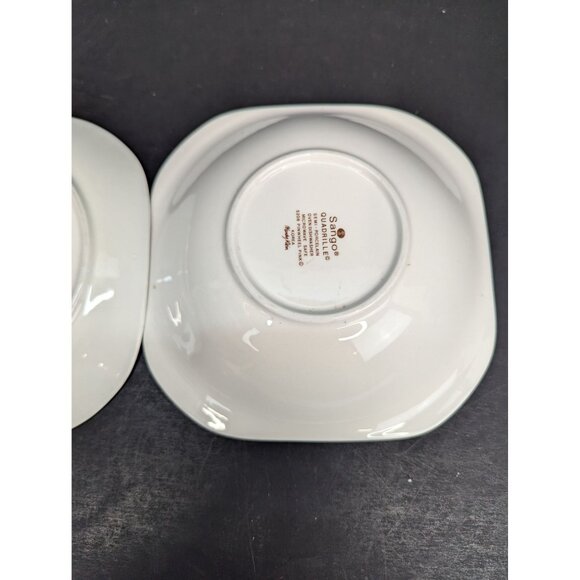 Sango Quadrille 5206 Pinwheel Pink Porcelain1 Rimmed Soup Bowl and 1 Salad Plate - Picture 6 of 7